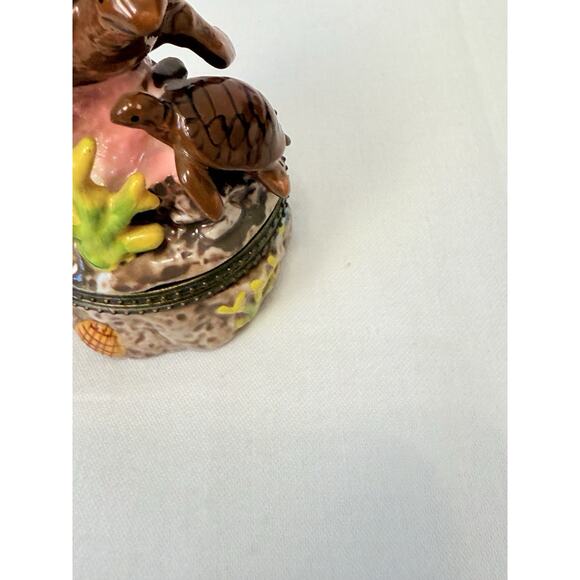 Vtg Direct Connections Co. Sea Turtles Hinged Trinket Box - Picture 10 of 12